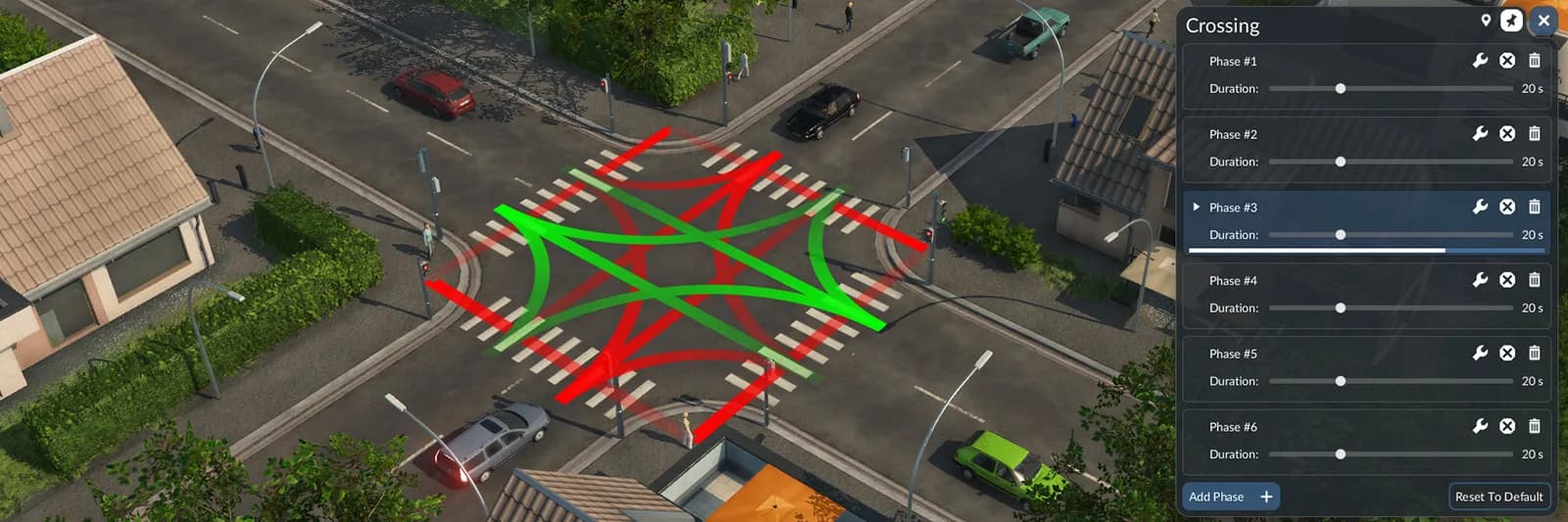 Lane directions and road intersection configuration