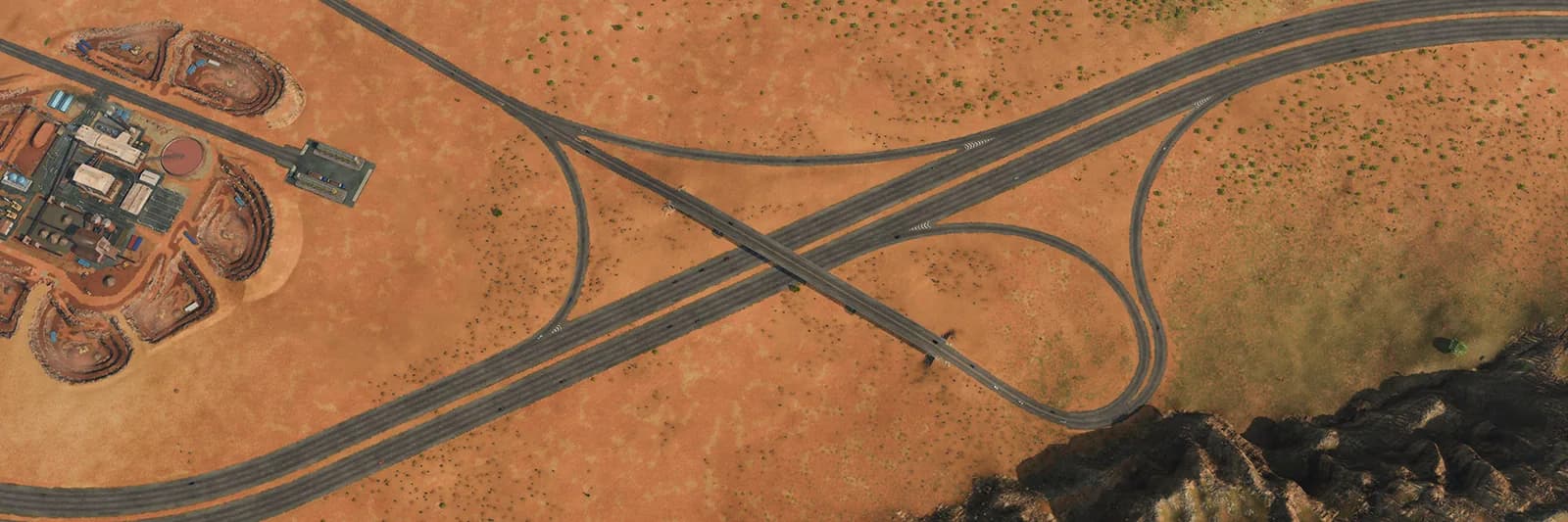 Highway interchange in a desert region