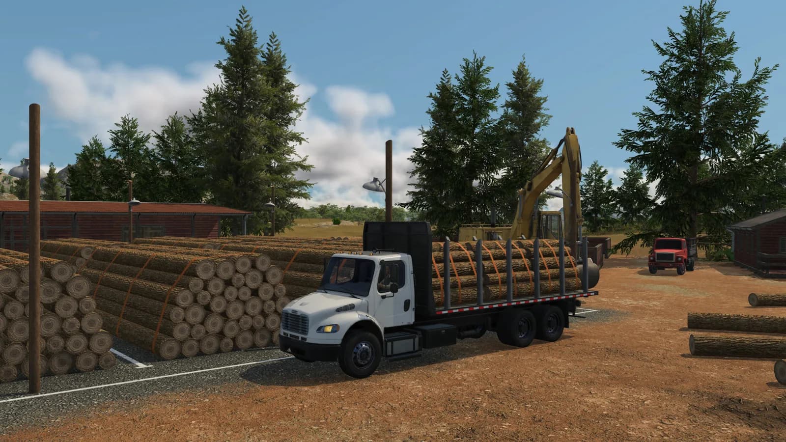 Timber truck loaded in a forest