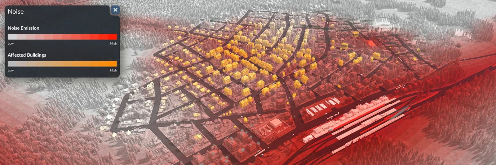 Urban noise pollution visualization