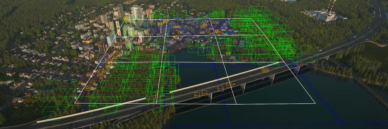 Audio environment visualization over a town
