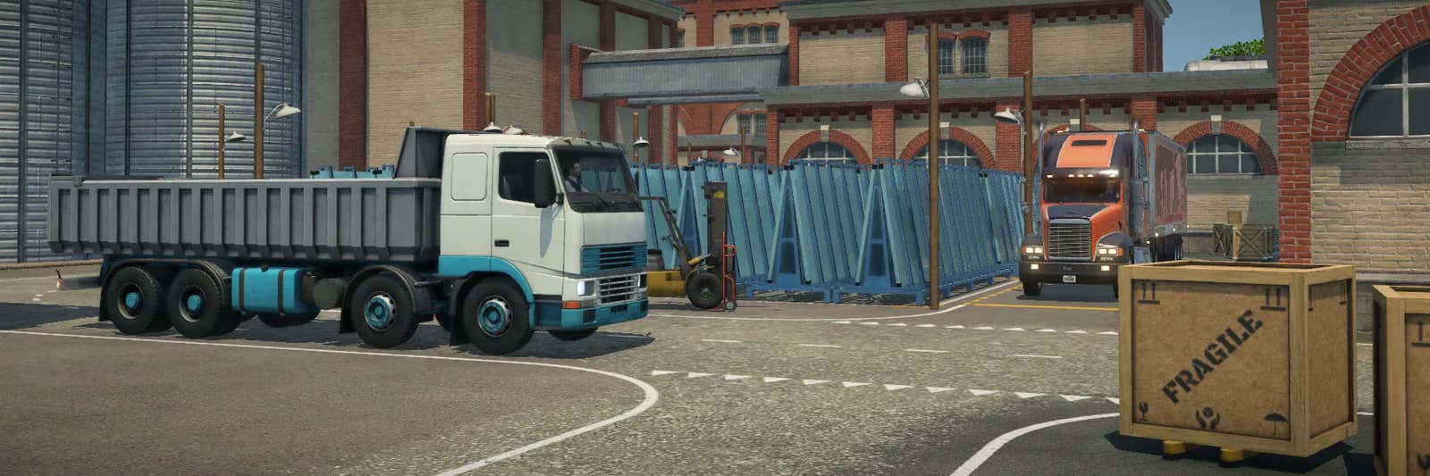 Truck at an industrial loading bay