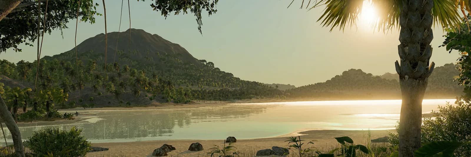 Tropical bay at sunrise