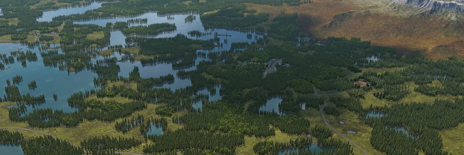 Wetlands and winding waterways from above