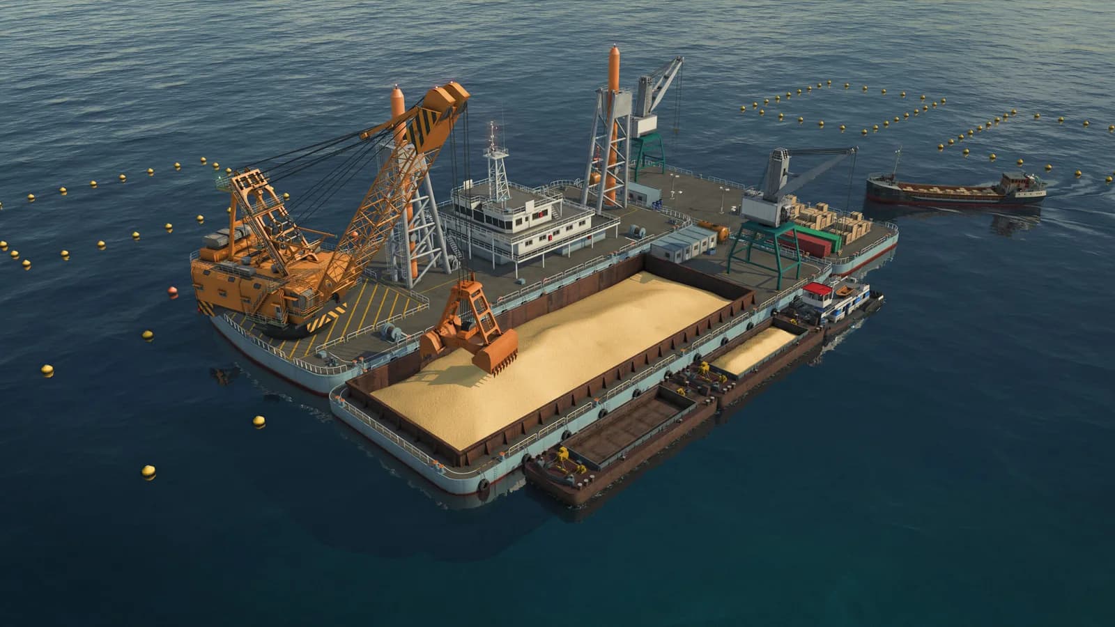 Floating sand excavation platform